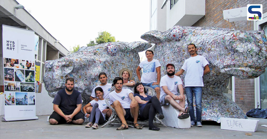 A Horse Installation Made Using 4000 Used Cans