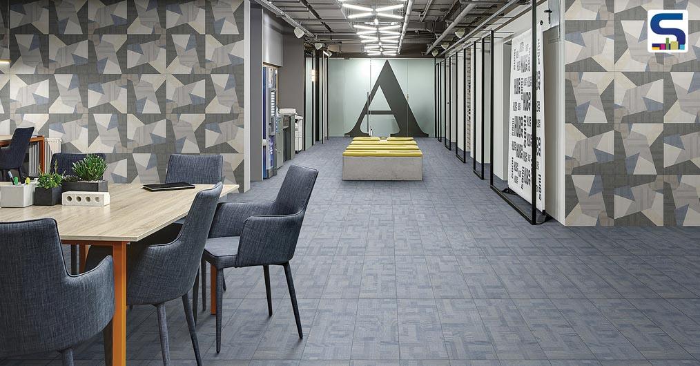 Digital Tweed offers a unique blend of fabric and porcelain. Its textile qualities creates striking graphic effects and ceramic textures.