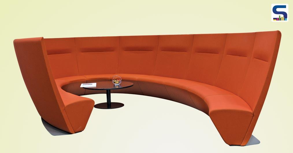 Modularized seating system, Atom, the winner of several design awards is designed in collaboration with the award-winning British furniture designer, Simon Pengelly.