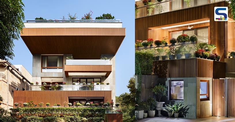 This 3-Story Delhi Home Creates a Harmonious Blend of Materials- Timber, Stone, and Stilts | Saket | team 3
