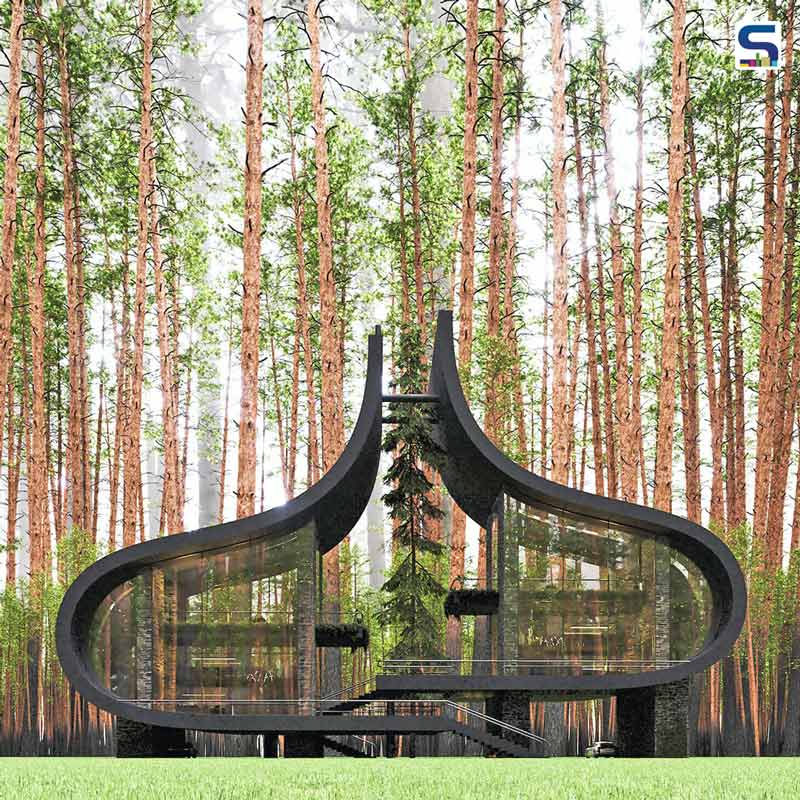 Milad Eshtiyaghi Studio Designs A Stupendous Twin Sisters House in Marupe, Latvia