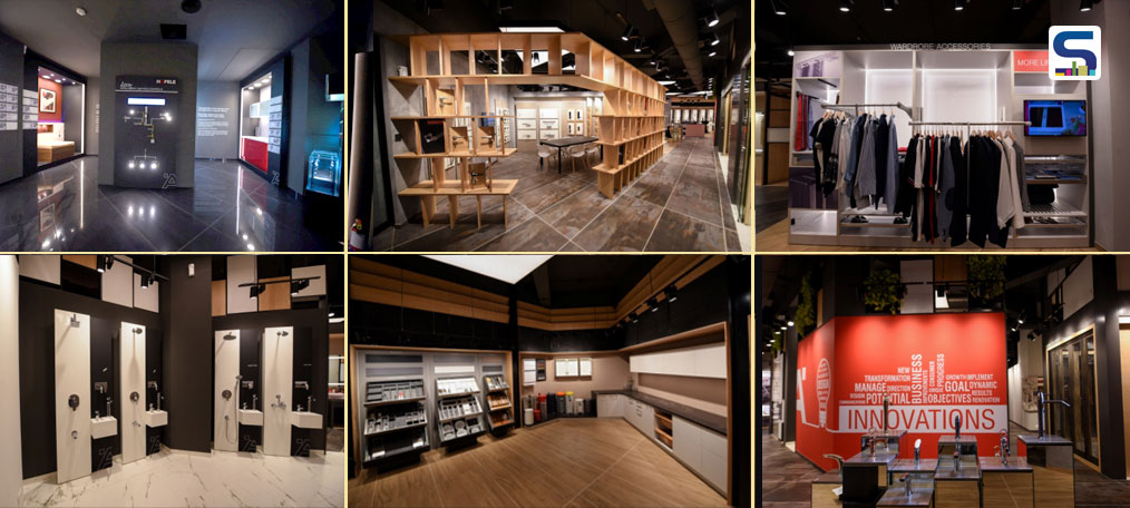 The typical layout of any of Häfele’s Design Showrooms includes real-time displays of the company’s many product functionalities including a LIVE kitchen which is equipped with storage areas, appliances and other utilities.