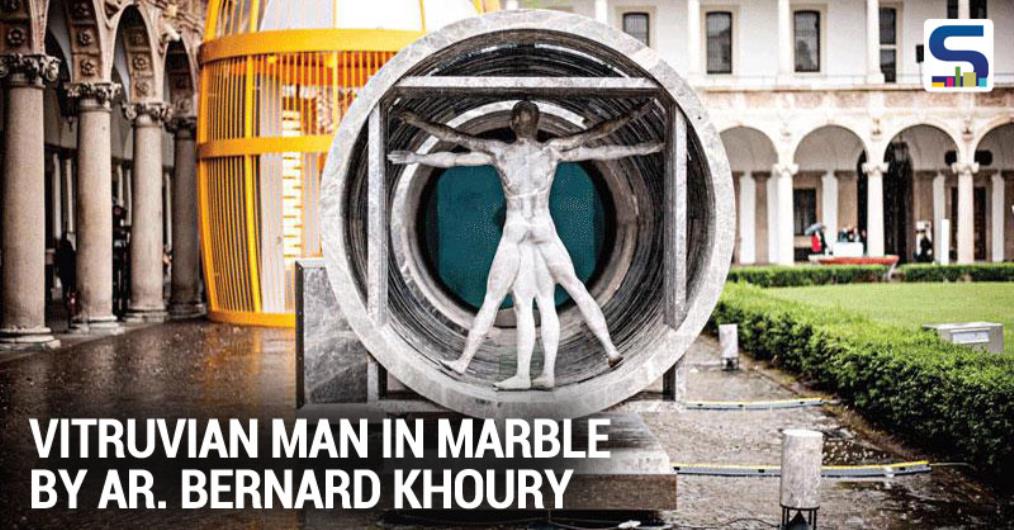 The latest creation of Margraf is an interpretation of Leonardo da Vincis famous Vitruvian Man. The work consists of a series of marble rings shaping a 10-metre-long tunnel, is a face-to-face representation of classical times and the contemporary age.