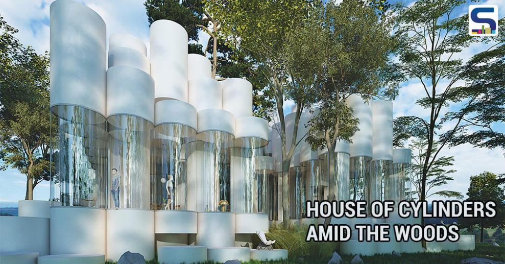 Ar. Cyril Lancelin imagined a futuristic and distinctive residential design near Lyon, France. What makes the design of the house differ from others is the single shape cylindrical structure. The cylinder house is designed to fit amid the trees.