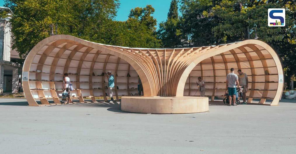 Light and Transportable Parametric Wooden Street Library in Bulgaria