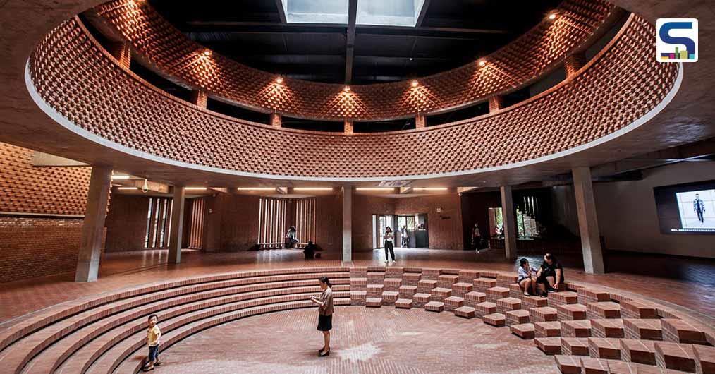 This Art Museum Building in Beijing Features Red Brick Walls, Floors, And Staircases