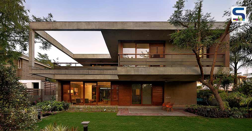 The Elemental House by Modo Designs Depicts the Distinct Arrangement of Three Layers Of Open Spaces in Ahmedabad