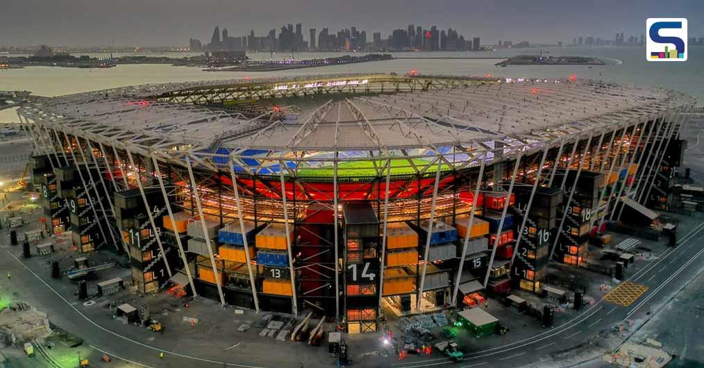 974 Vibrant Shipping Containers and Modular Steel Structure Form Demountable Stadium in Qatar | Fenwick Iribarren Architects