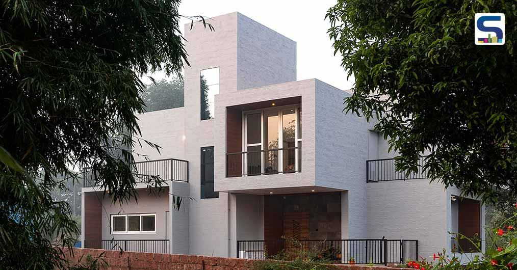 The ‘Stamped Concrete’ Façade of The Field House in Hajgoli, Maharashtra Echoes The Surrounding Hills | Studio MAT Architects