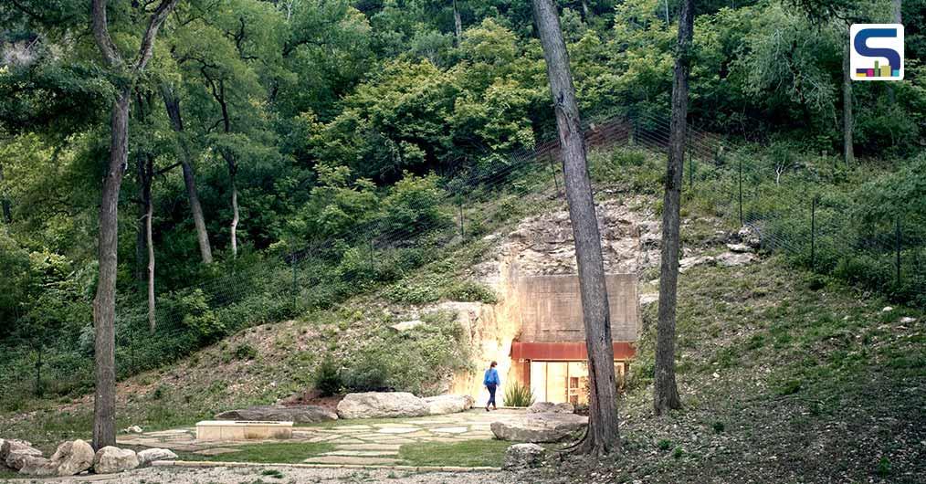 Clayton Korte Converts An Excavated Limestone Cave Into An Elegant Wine Cellar in Texas