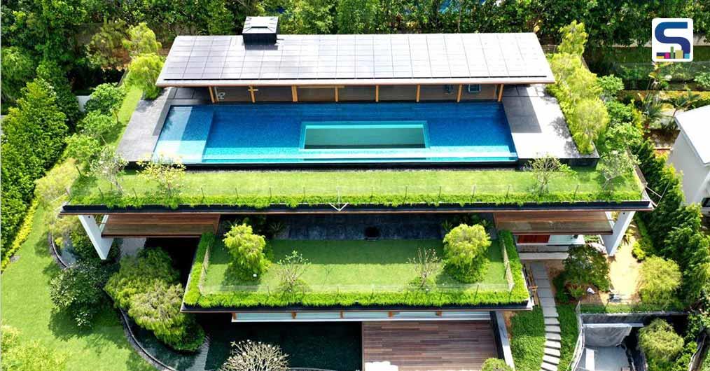 Lush Gardens Flow Over the Roof and Surround This Home in Singapore |Guz Architects