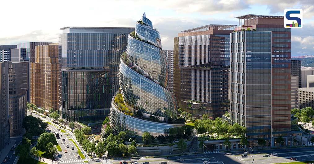 A Distinct, 350-foot Helix-Shaped Glass Tower Informs Amazon HQ2 in Virginia