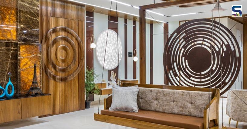 Ripple Patterns in Mirror and Wood Accentuate This Surat Home| Design Dott Com