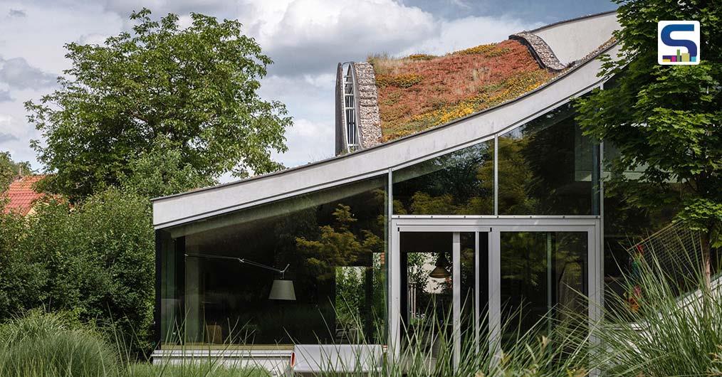 Verdant Green Grass Covers The Undulating Concrete Roof Of This Czech Home | RO_AR