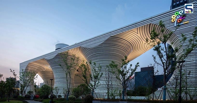 Futuristic Facade Designed with Metal Louvres For This Automated Car Park |China | Daniel Statham Studio