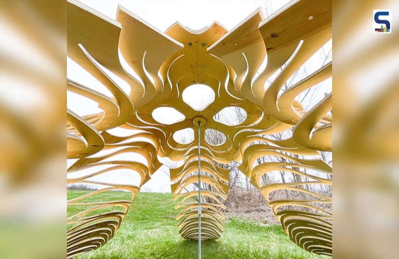 Neal Lucas Hitch Creates FLIM-FLAMS- Self-Assembling Timber Shells for Rapidly Deployable Wooden Tents | New York