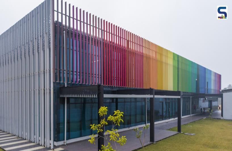Aluminum Louvre Panels and Phulkari-Inspired Facade at Nahar Industry Campus Office | TOD Design Innovations