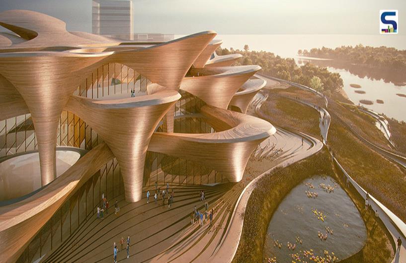 ZHA Designs Uzbekistan Cultural Center with Sustainable Wind Tower-Inspired Design