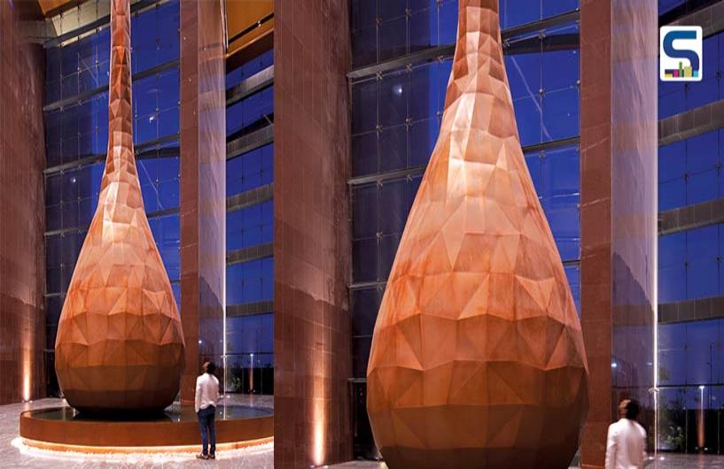 Surat Diamond Bourse’s 80 ft Stainless Steel Droplet Sculpture | Morphogenesis