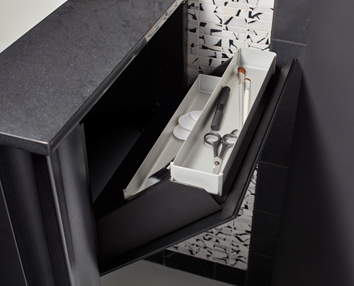 This is Hastings’ Lilac Ceramic Floor Mount Toilet with Soft Close Seat. Shown here in black, it is available in six other finishes.