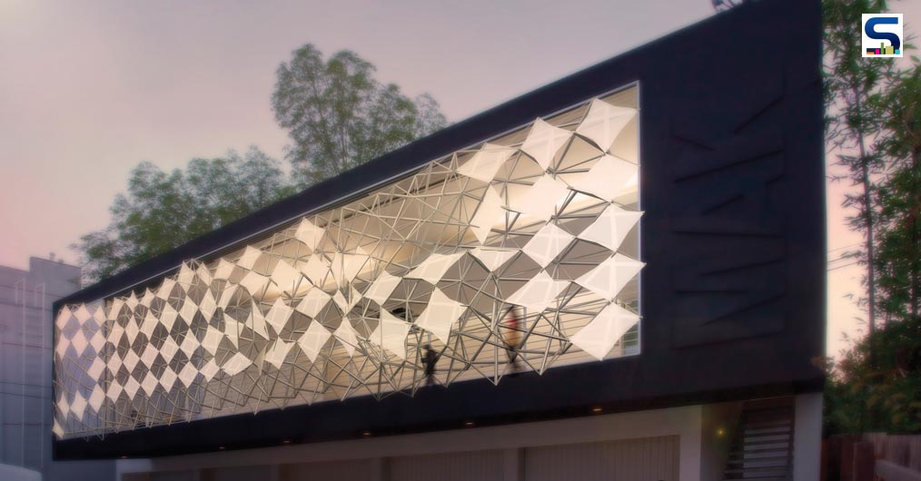Sushant Verma & Pradeep Devadass designed a dynamic façade system as a proposal for MAK’s Exhibition Space at the site of Mackey Apartments, which was designed by one of the pioneers of Modernism – Rudolph Schindler in 1939.