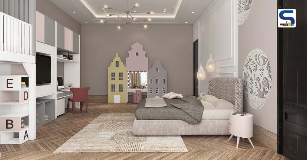 Kids Room Designs Delhi-grey, pink and beige palette