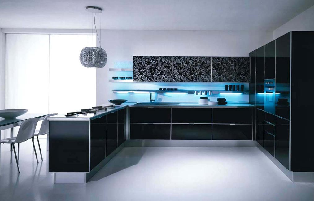 blue kitchen