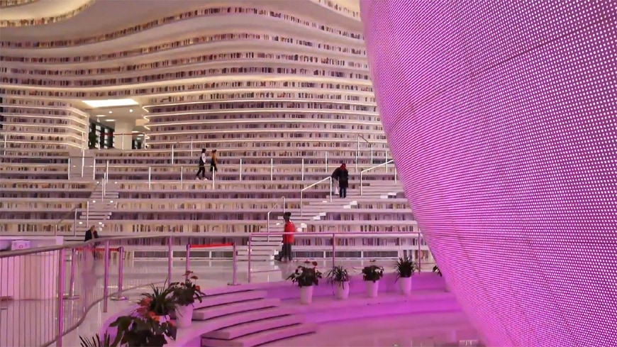 Latest Library Architectural Design | The Futuristic Tianjin Binhai ...