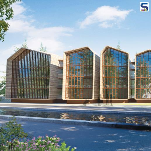 A small school, situated on a triangular plot, on a road junction and flanked by water canal on the front side, makes the whole ambience quite environment friendly. With classrooms, meeting rooms and teacher’s facilities, reception and activity rooms, the idea was to let the outside (nature).
