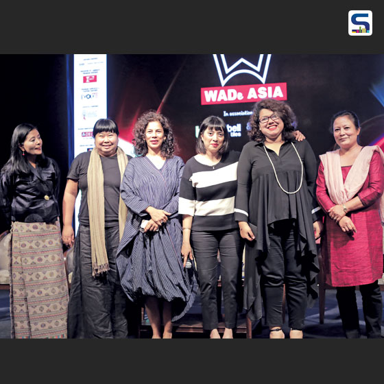 Women architects across South Asia: Ar. Dorji Yangki (Bhutan), Ar. Shamima Sharmim (Bangladesh), Ar. Patama Roonrakwit (Thailand), Ar. Anju Malla Pradhan (Nepal), Ar. Patama Roonrakwit, Ar. Anupama Kundoo (India & Spain), Dr Anuradha Chatterjee (Sydney) at WADe.