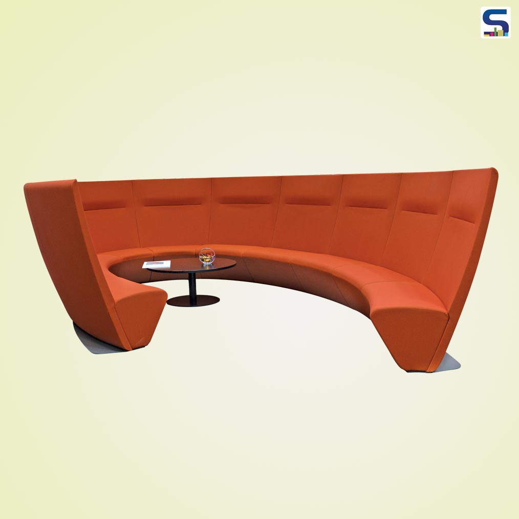 Modularized seating system, Atom, the winner of several design awards is designed in collaboration with the award-winning British furniture designer, Simon Pengelly.