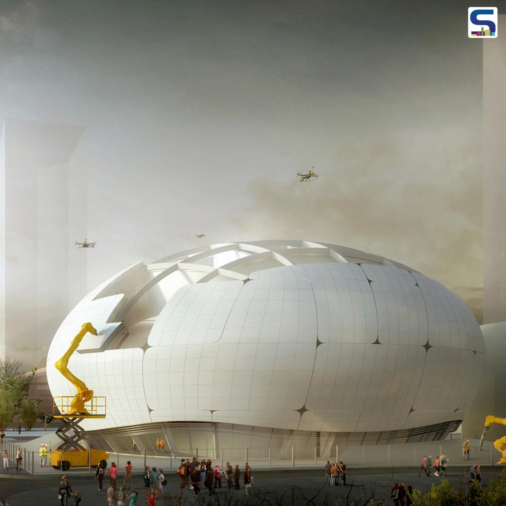 Melike Altinisik Architects (MAA), who are planning to build a Robot Science Museum in Seoul, have recently revealed their strategy to build the museum using robotic construction techniques and drones.
