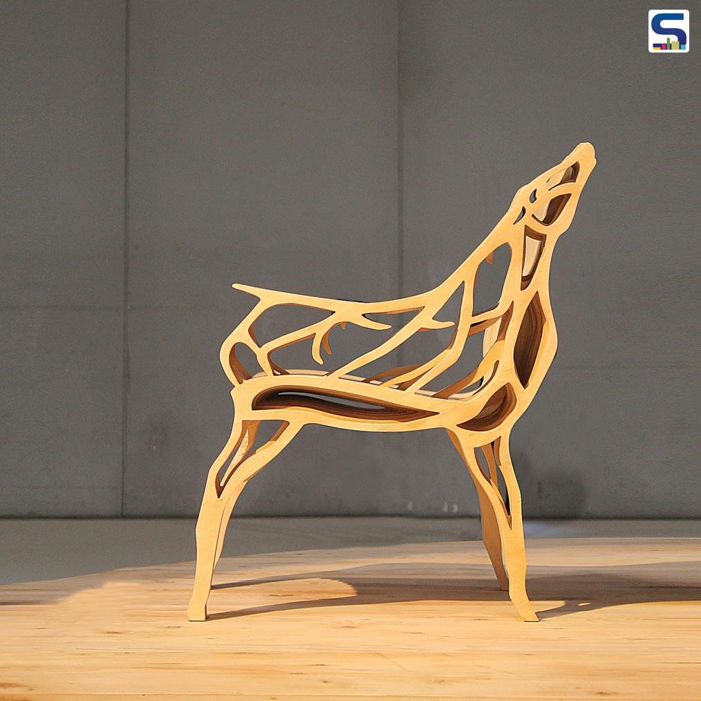 Combination of modern design idea and Slavic culture is what Joanna Sieradzan had in mind before designing this deer shaped modern style architectural chair.