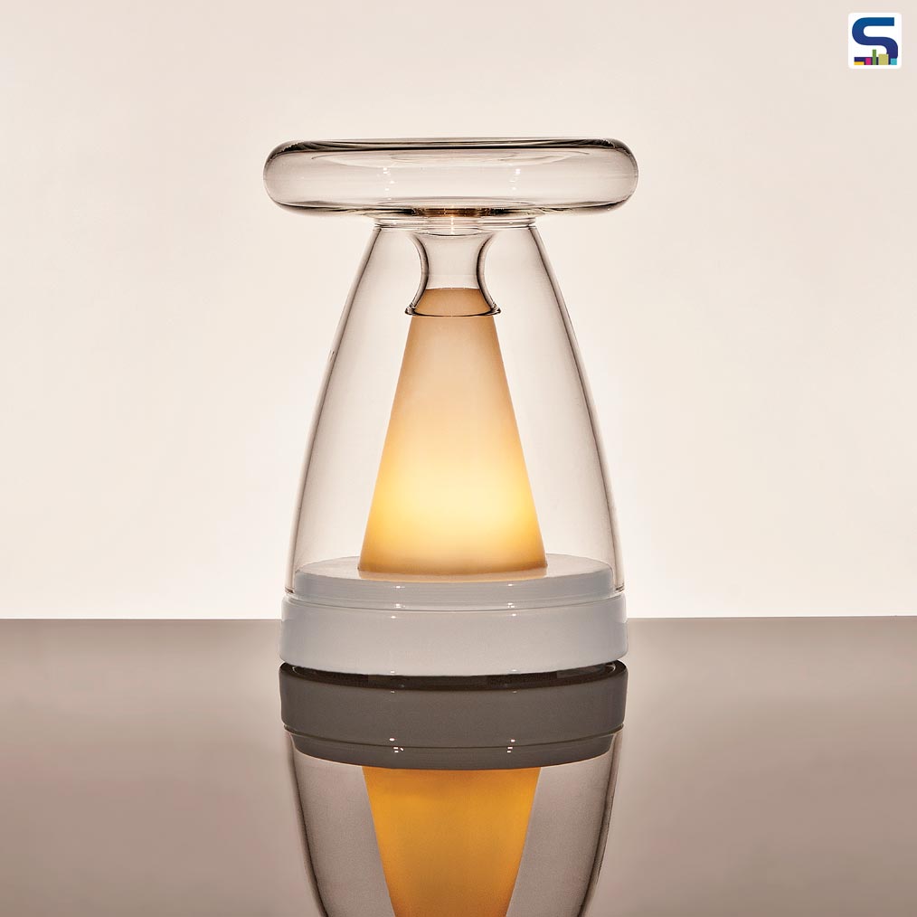 A Lamp Hand-crafted from Glass and Ceramic by Blueside Emotional Design