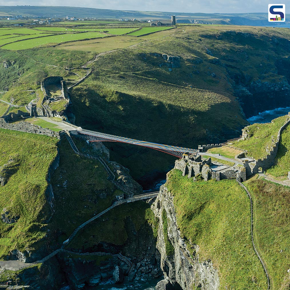 For the first time in more than 500 years, the two separated halves of Tintagel Castle will be reunited thanks to a daring new footbridge unveiled by the charity English Heritage on 8 August 2019.