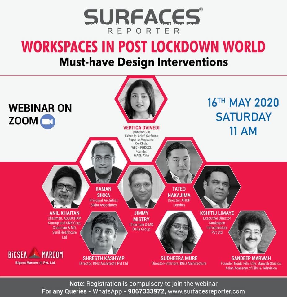Architects & Designers in an open dialogue with Pharmaceutical and Media sectors on WORKPLACES, hosted by SURFACES REPORTER magazine