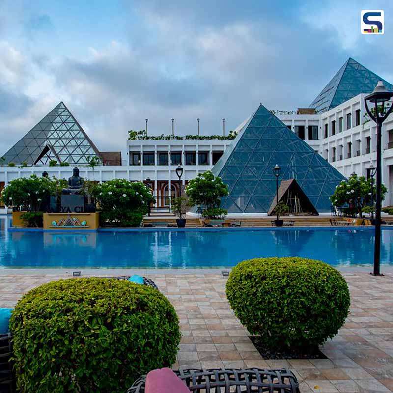 This Resort in Rajkot Features Seven Multi-level Pyramids Made of Glass and Steel - Ishwar Gehi