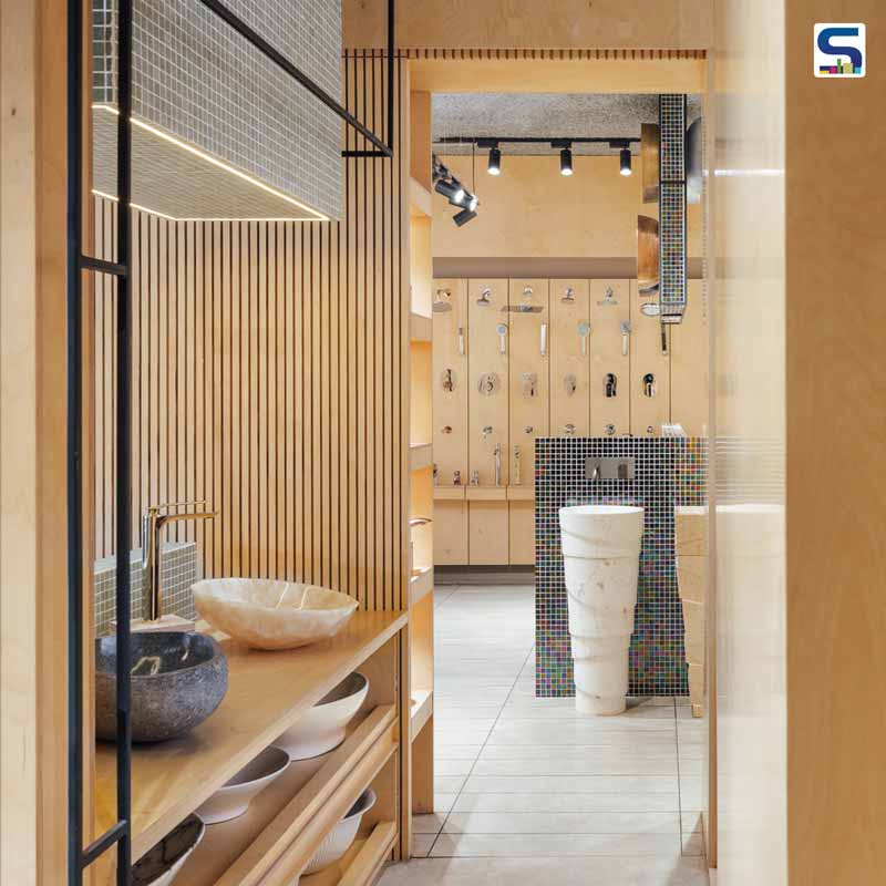Minimalist Design With A Neutral Colour Palette Beautifies This Bathroom Showroom | Rajkot | Intrinsic Designs
