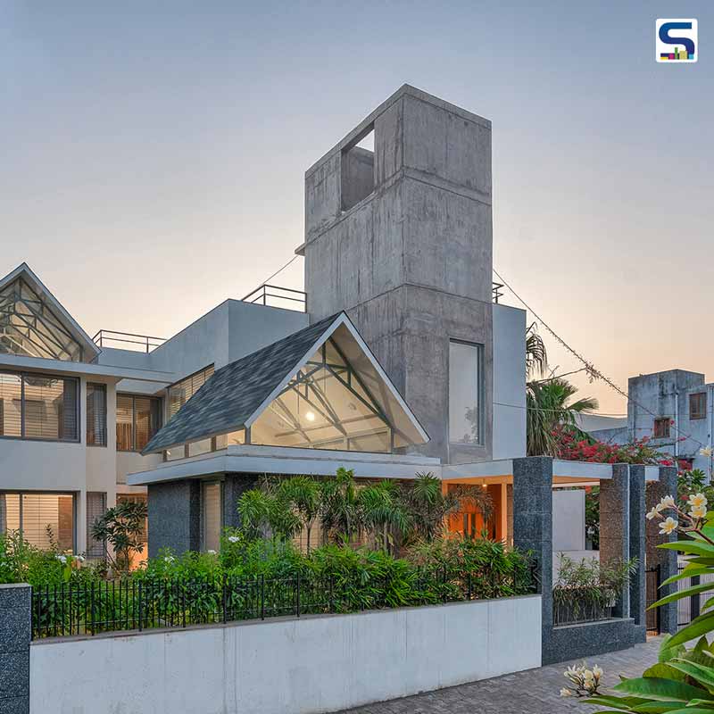 UA Lab Integrates An Angled Gable Roof in This Family Home in Ahmedabad | Gable House