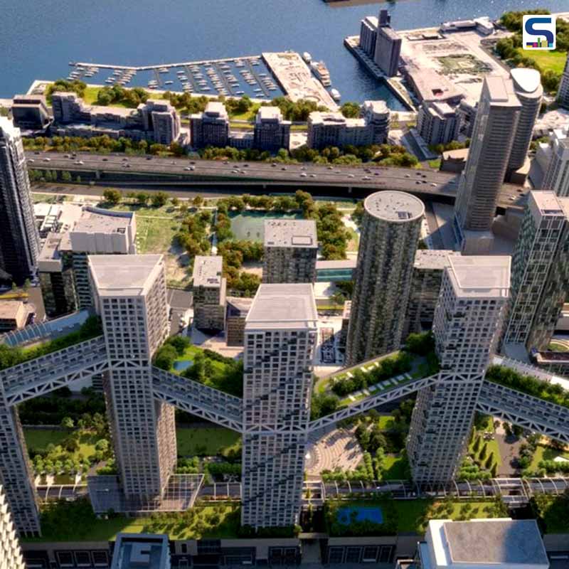 Safdie Architects Reveals Plans To Build Interconnected Housing Towers Over Railway Tracks in Toronto | Orca
