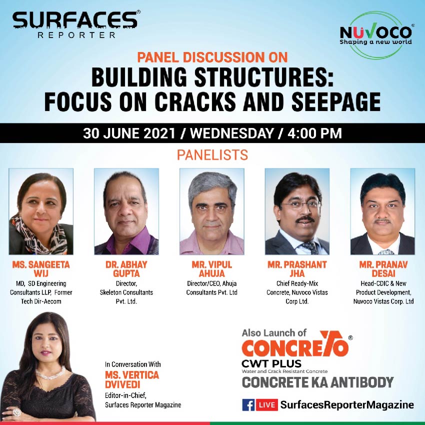 Surfaces Reporter magazine launches Nuvoco Contreto self-repair concrete - concrete ka antibody