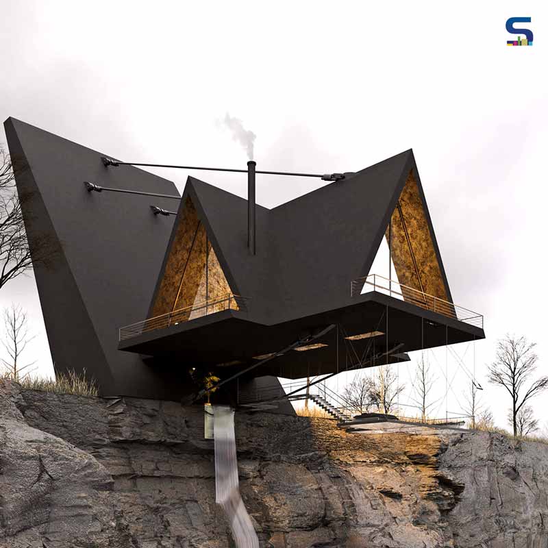 Milad Eshtiyaghi Visualises A House Suspended Off The Cliff Edge | California | USA