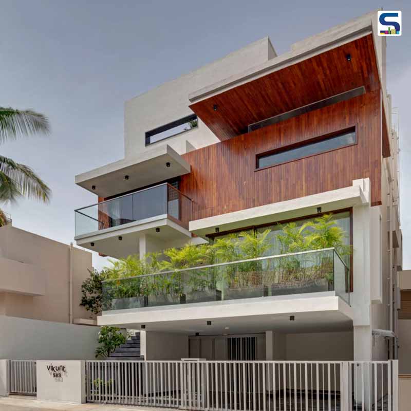 This Sustainable House in Bangalore Features Timber Cladding, Cantilevers and Huge Overhangs | Technoarchitecture