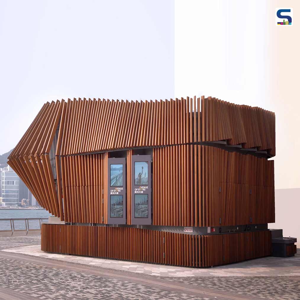The Timber Facade of This Robotic Harbour Kiosk in Hong Kong Opens and Close In Response To the Changing Daylight | LAAB Architects | WAF Shortlisted Project