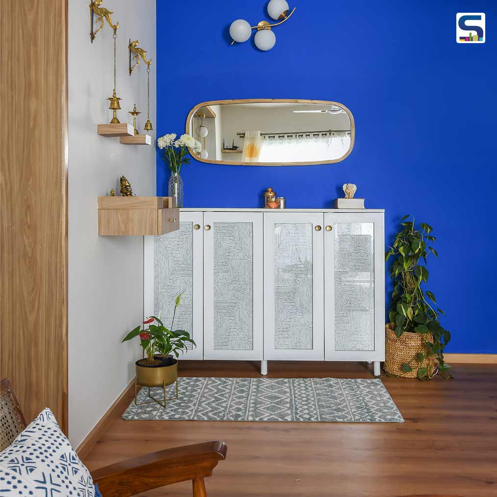 Electric Blue Shade Adds A Massive Dose of Elegance To This Bangalore Home | Kinaaya Design Studio