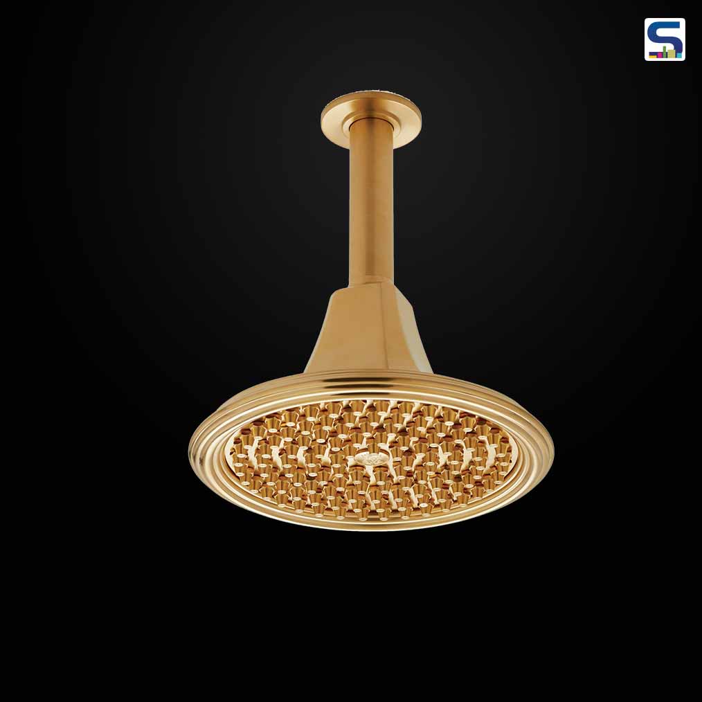 Gold plated customised shower heads from Sherle Wagner