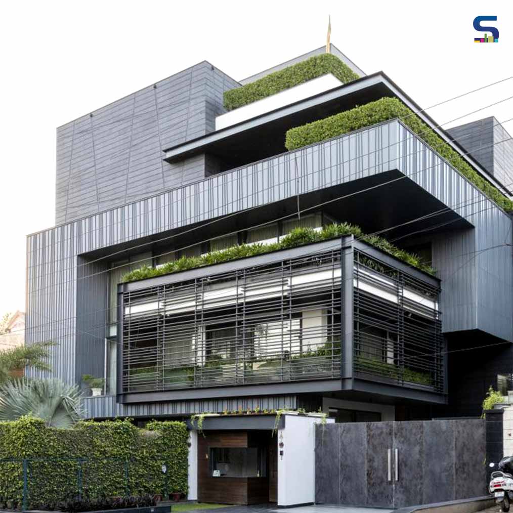 Zinc Cladding With Metal Screens and Greens Filters Out The Heat From This House in Gurugram| Cityspace’ 82 Architects