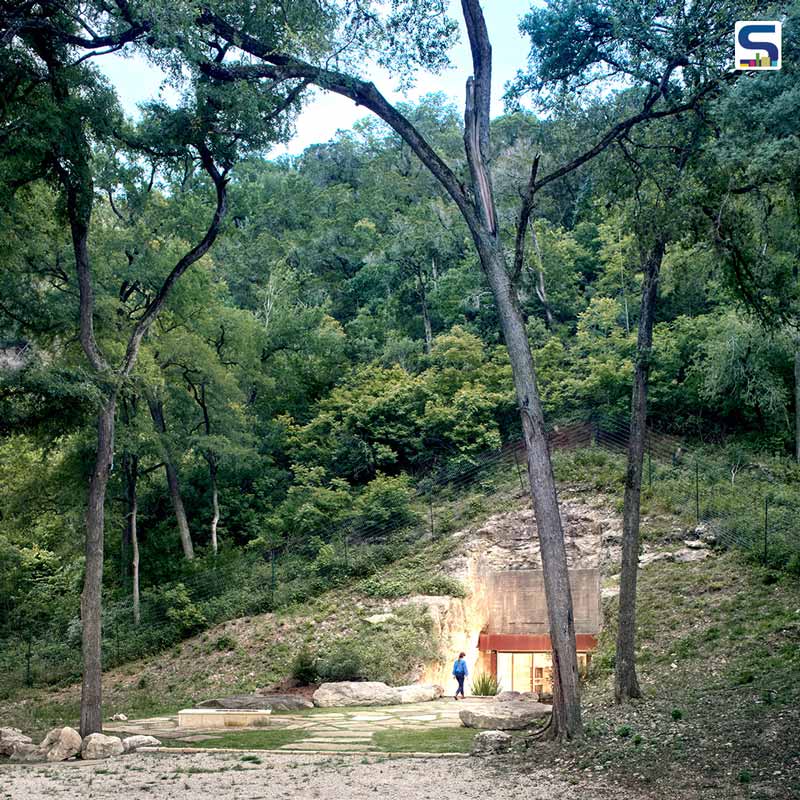 Clayton Korte Converts An Excavated Limestone Cave Into An Elegant Wine Cellar in Texas