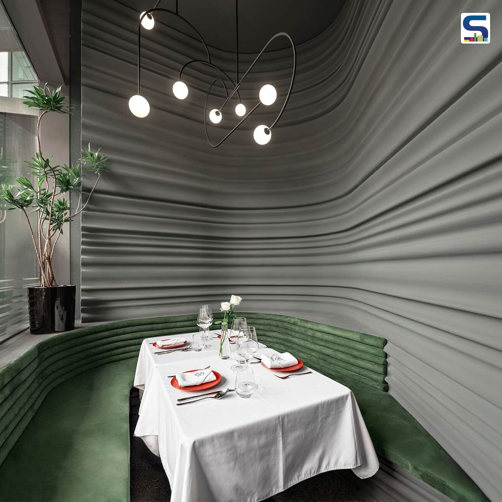 The Curved Walls In This Modern Restaurant Are Inspired By Painting Brushstrokes and Marble Sculptures | WAY Studio | China