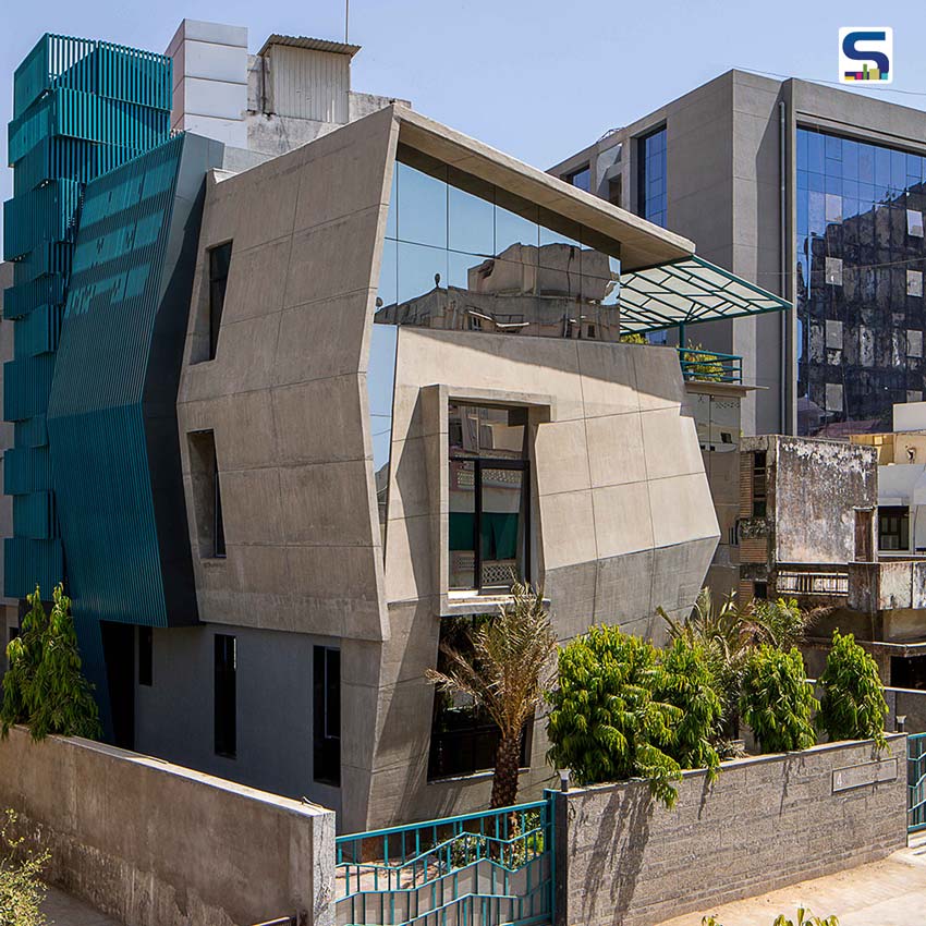 Shaili Banker Architects Uses RCC and Glass To Create Jagged Facade of This Home in Ahmadabad | Gujarat |